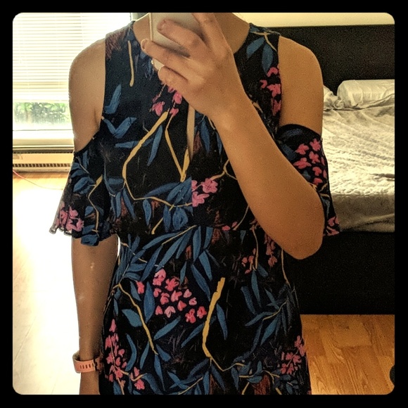 Anthropologie flowery cold shoulder dress - Picture 1 of 3